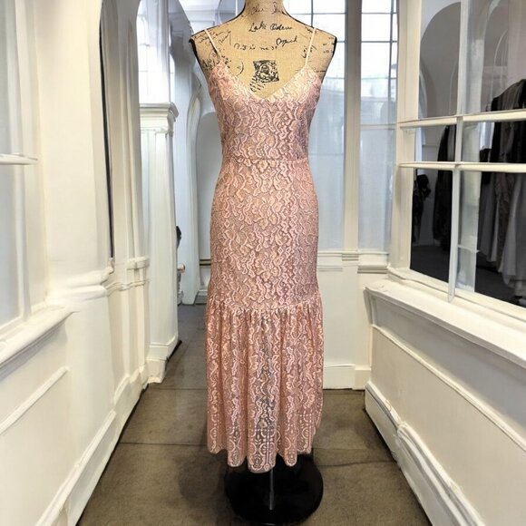 Revolve x NBD Brielle Sheer Blush Lace Romantic Midi Dress Size Small - Picture 2 of 12